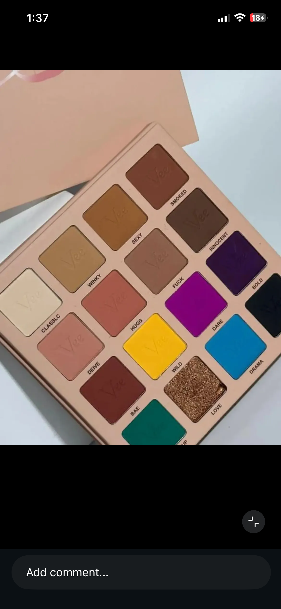 Vee eyeshadows pallet take me home 