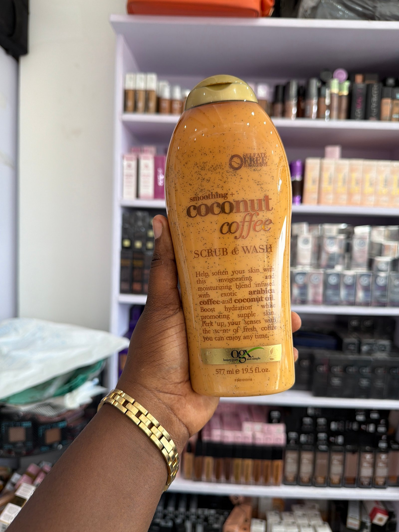 Ogx smoothing coconut coffee scrub and wash 
