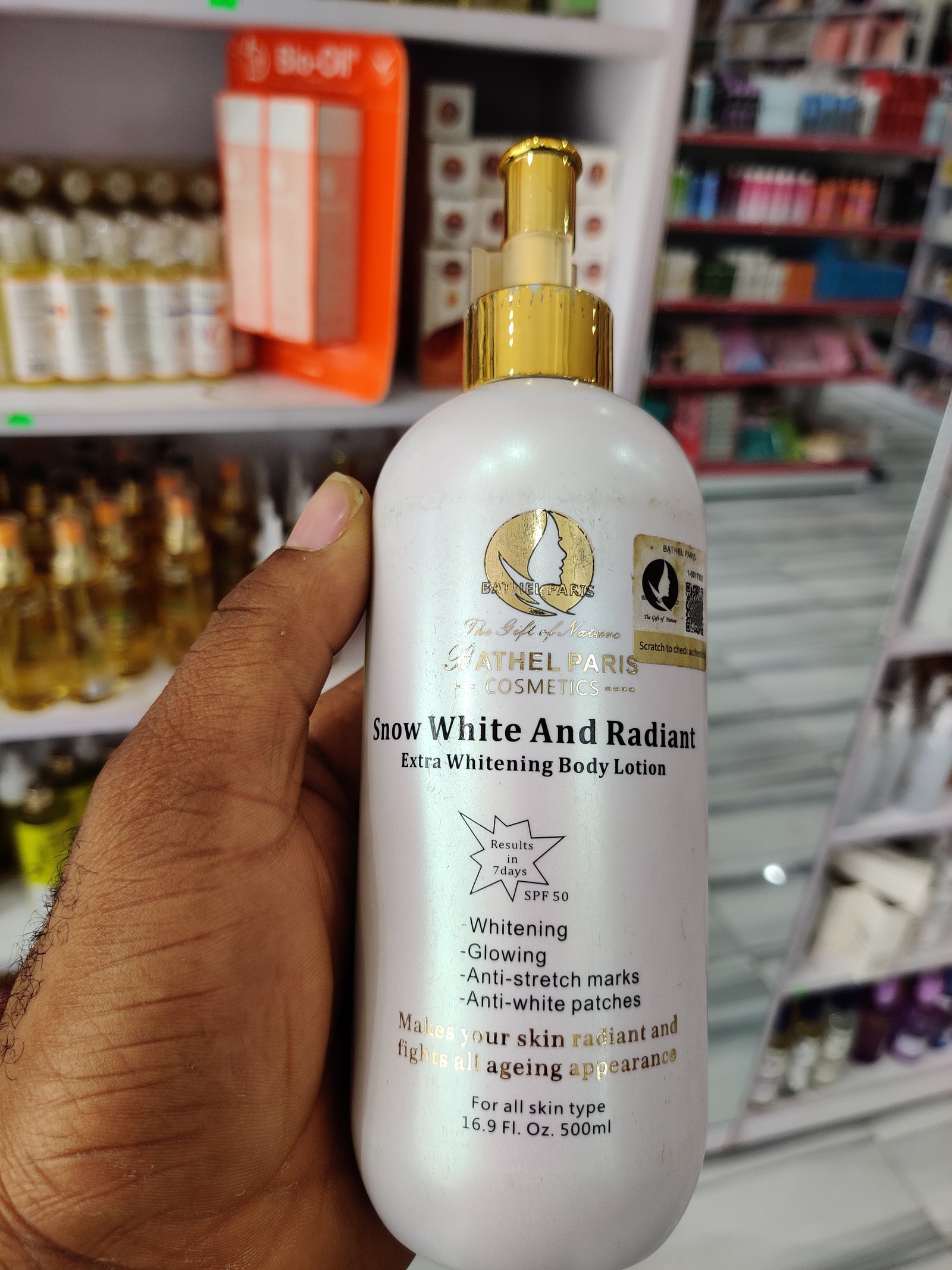 Snow white and radiant lotion