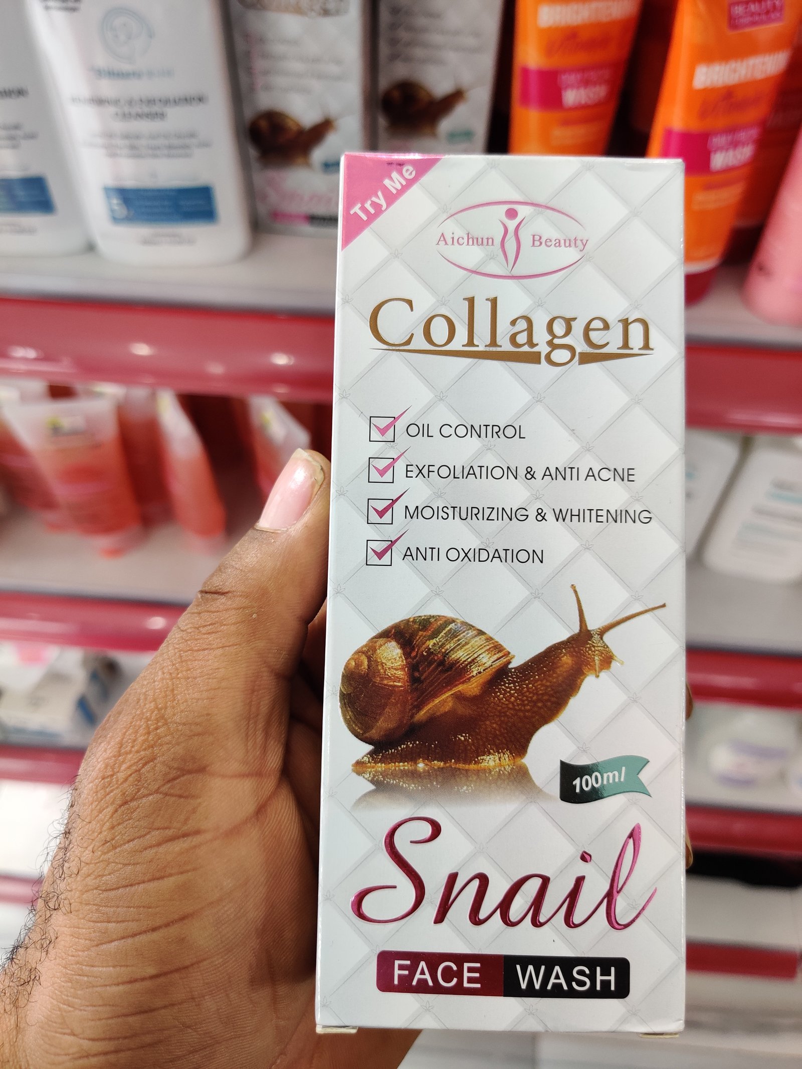 Collagen snail face wash