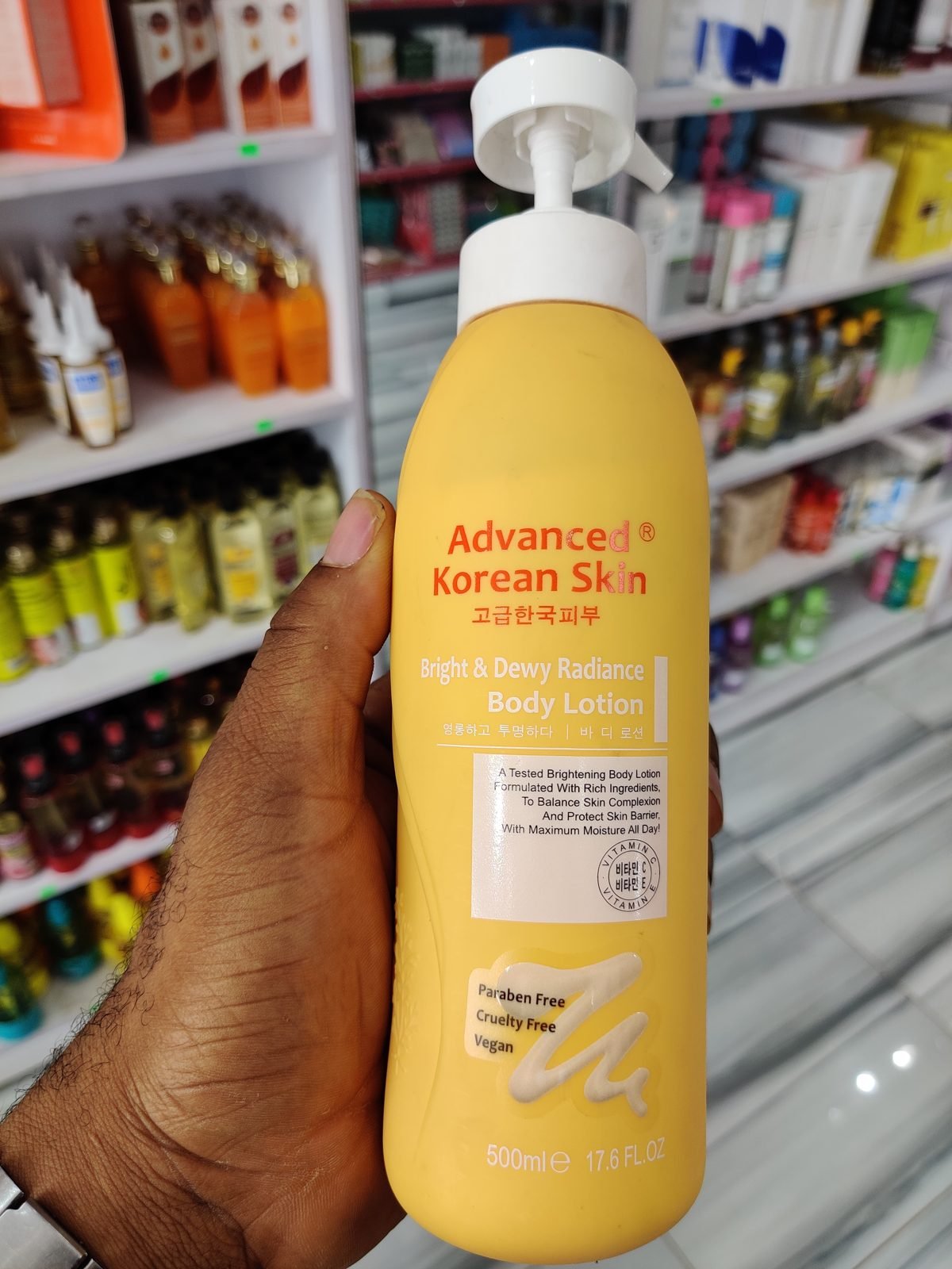 Advanced Korean Skin Bright & Dewy Radiance Body Lotion, Vitamin C + Vitamin E 500ml