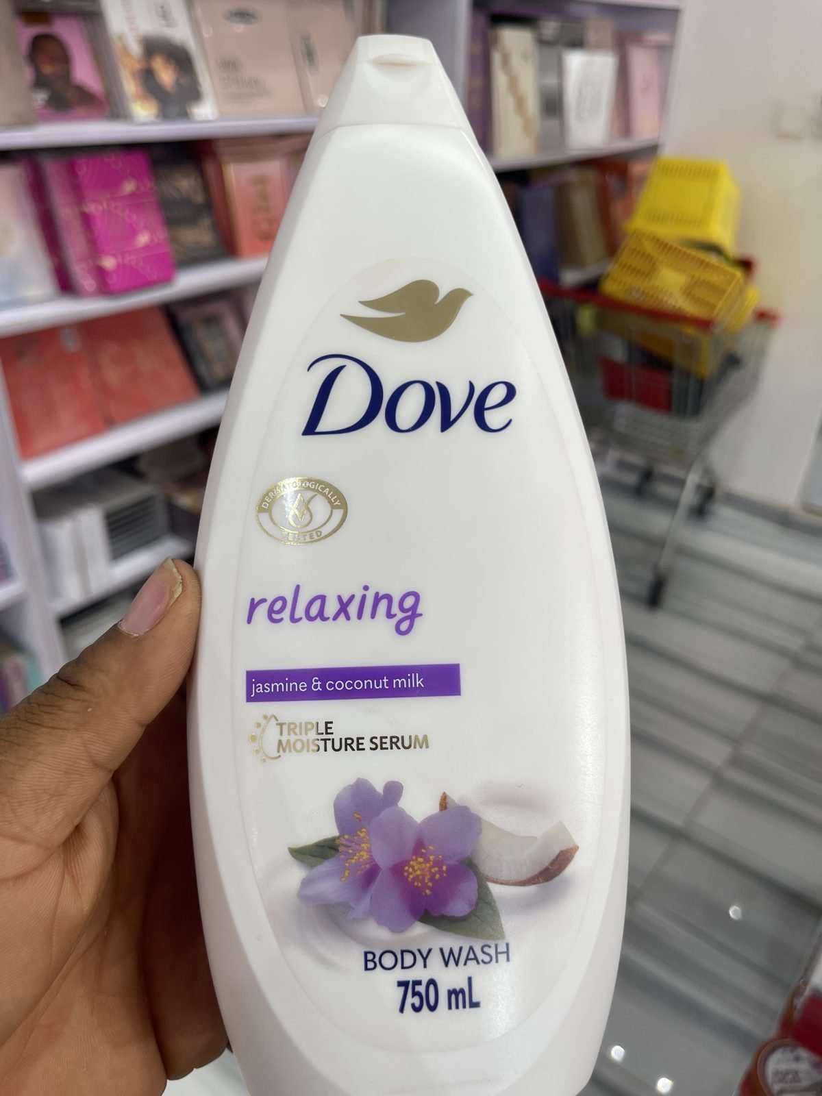 Dove Relaxing, Jasmine & Coconut Milk Body Wash, Triple Moisture Serum 750mL