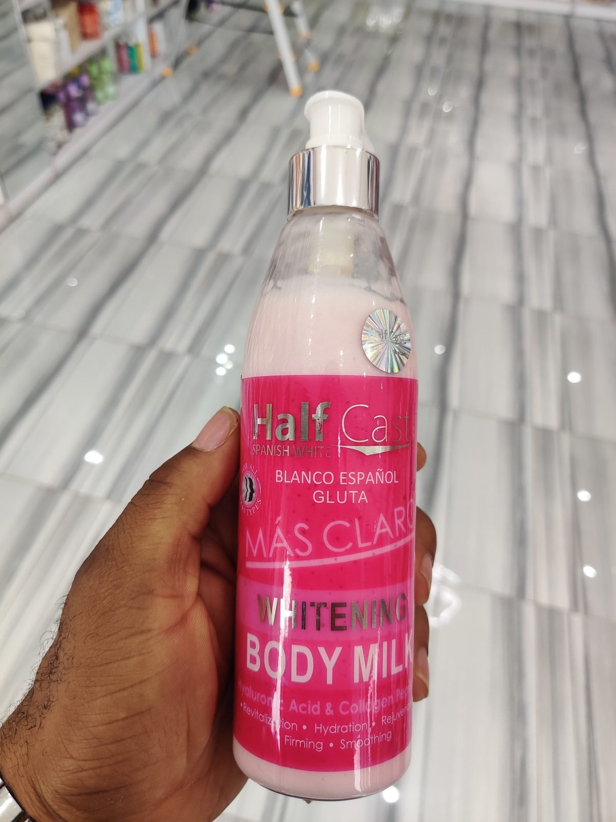 Half Cast Spanish White, Blanco Español Gluta, Más Claro, Whitening Body Milk, with Hyaluronic Acid & Collagen Peptides
