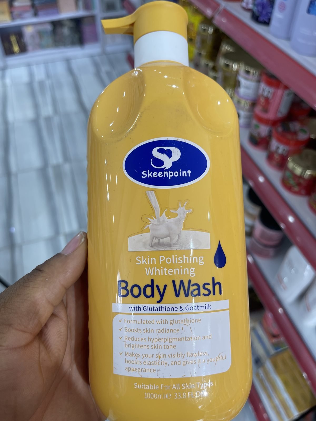 Skeenpoint Skin Polishing Whitening Body Wash with Glutathione & Goatmilk 1000ml