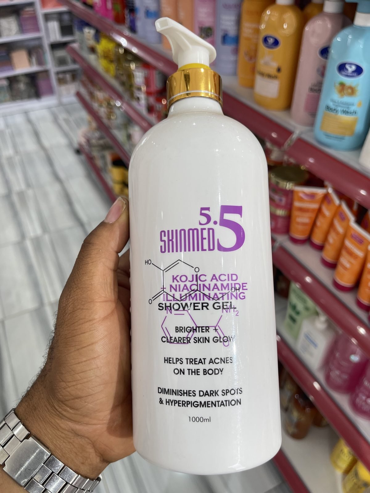 Skinmed 5.5 Kojic Acid + Niacinamide Illuminating Shower Gel, Brighter + Clearer Skin Glow 1000ml
