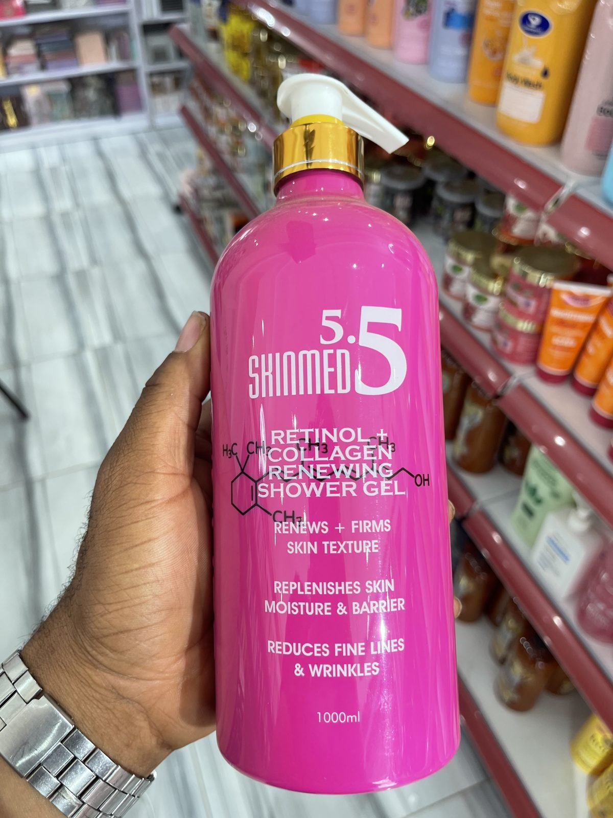 Skinmed 5.5 Retinol + Collagen Renewing Shower Gel, Renews + Firms Skin Texture 1000ml