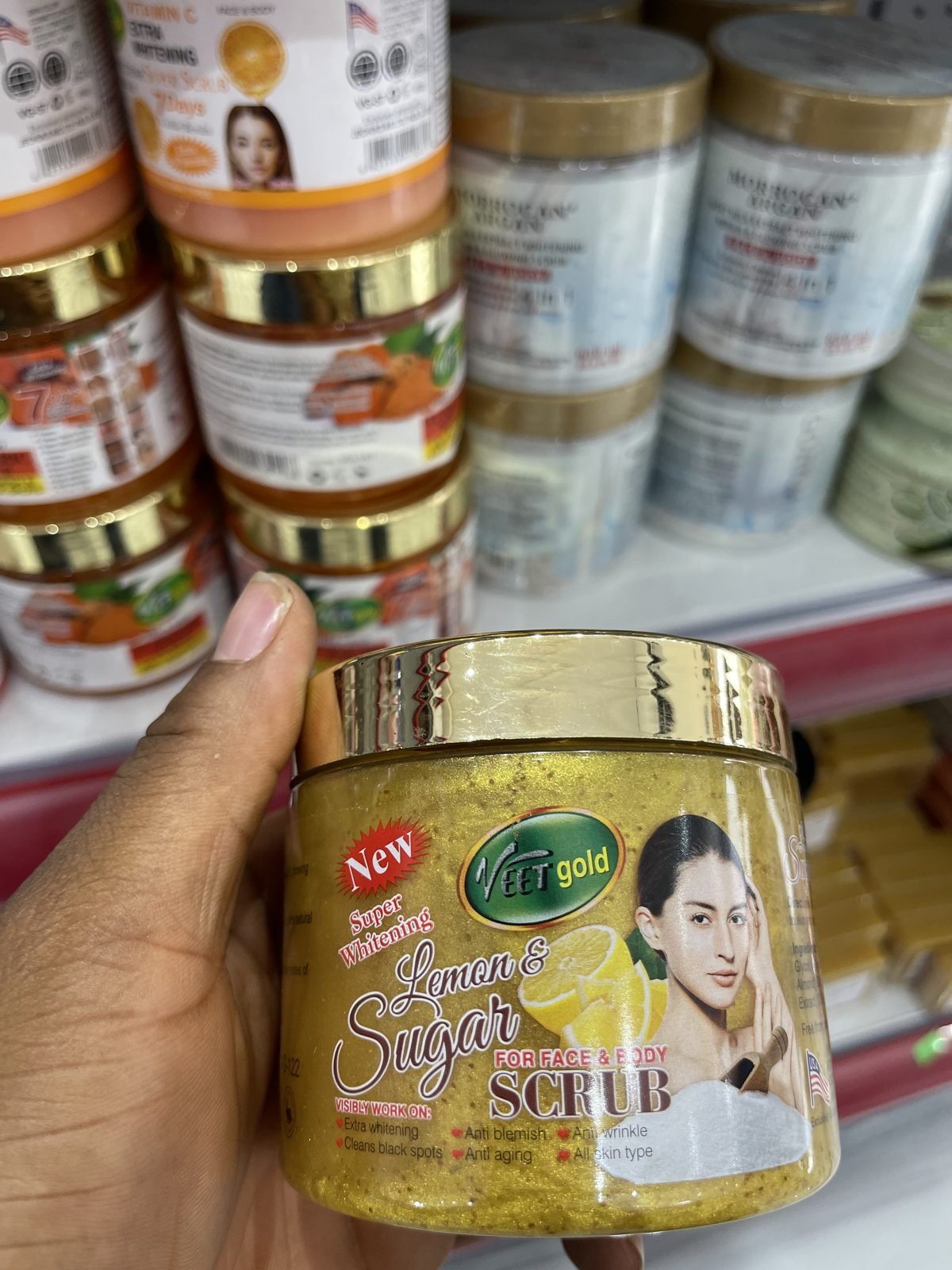 Veet Gold Super Whitening Lemon & Sugar Scrub for Face & Body