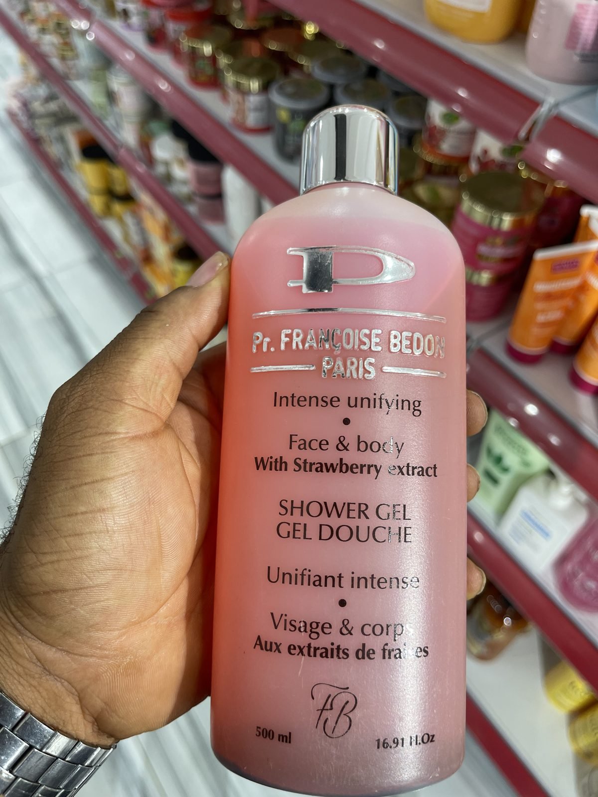Pr. Françoise Bedon Paris Intense Unifying Face & Body Shower Gel with Strawberry Extract 500 ml / 16.91 fl.oz