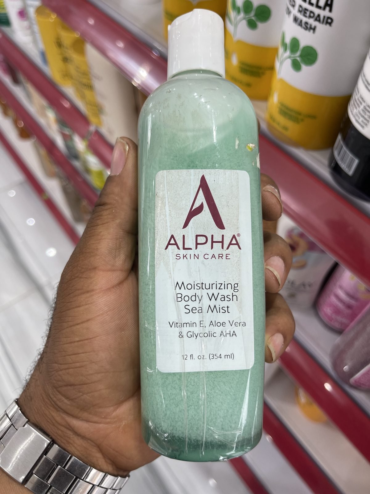 Alpha Skin Care Moisturizing Body Wash - Sea Mist (Vitamin E, Aloe Vera & Glycolic AHA) 12 fl. oz. (354 ml)