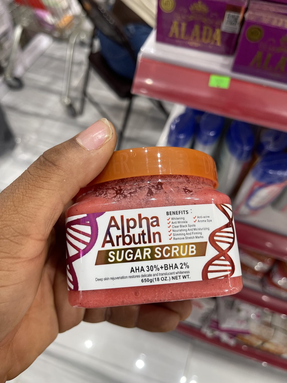Alpha Arbutin Sugar Scrub, AHA 30% + BHA 2% 650g (18 oz)