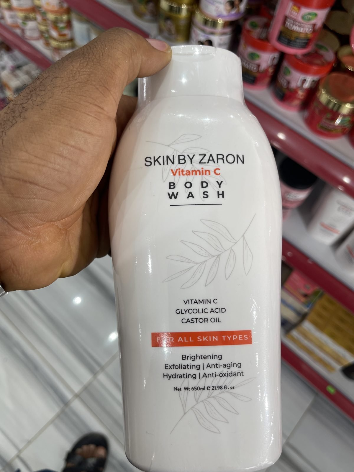 Skin By Zaron Vitamin C Body Wash (Glycolic Acid, Castor Oil) 650ml / 21.98 fl.oz