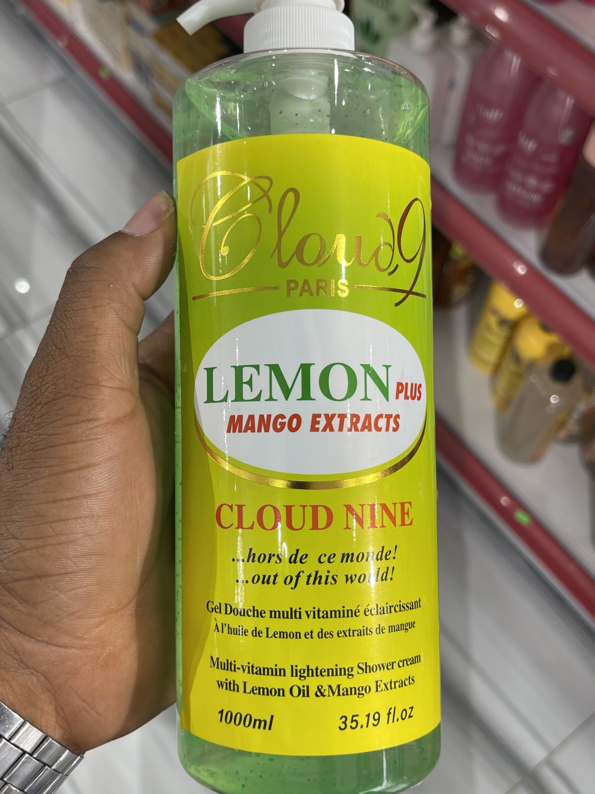 Cloud 9 Paris Lemon Plus Mango Extracts Multi-Vitamin Lightening Shower Cream 1000 ml / 35.19 fl.oz