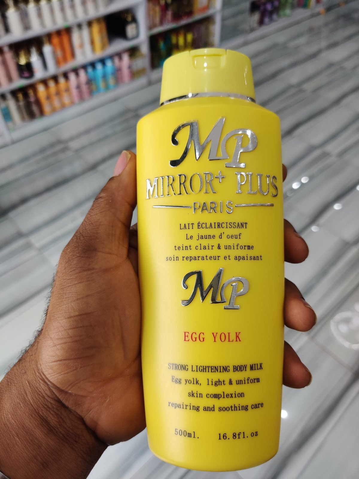 Mirror+Plus Paris (MP) Egg Yolk, Strong Lightening Body Milk, Lait Eclaircissant 500ml / 16.8fl.oz
