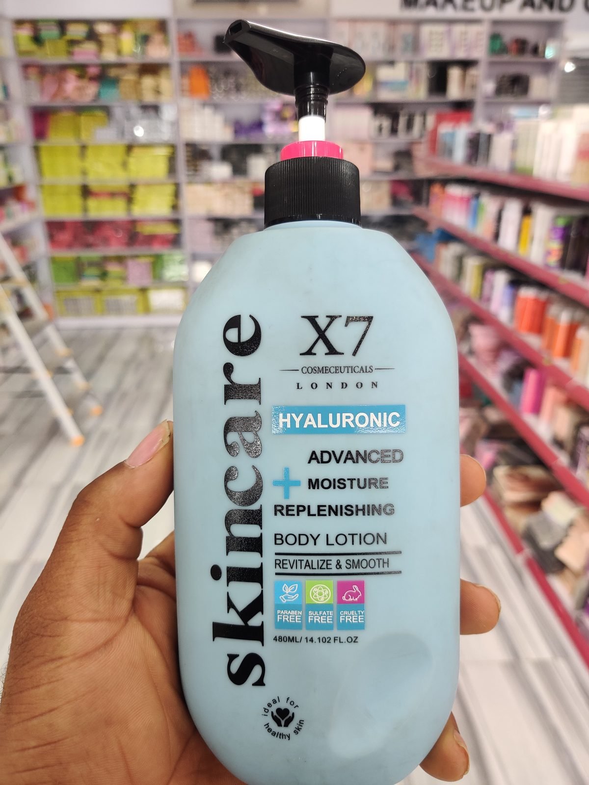 X7 Cosmeceuticals London (skincare) Hyaluronic, Advanced+Moisture+Replenishing, Body Lotion, Revitalize & Smooth, Paraben/Sulfate/Cruelty Free 480ml / 14.102fl.oz