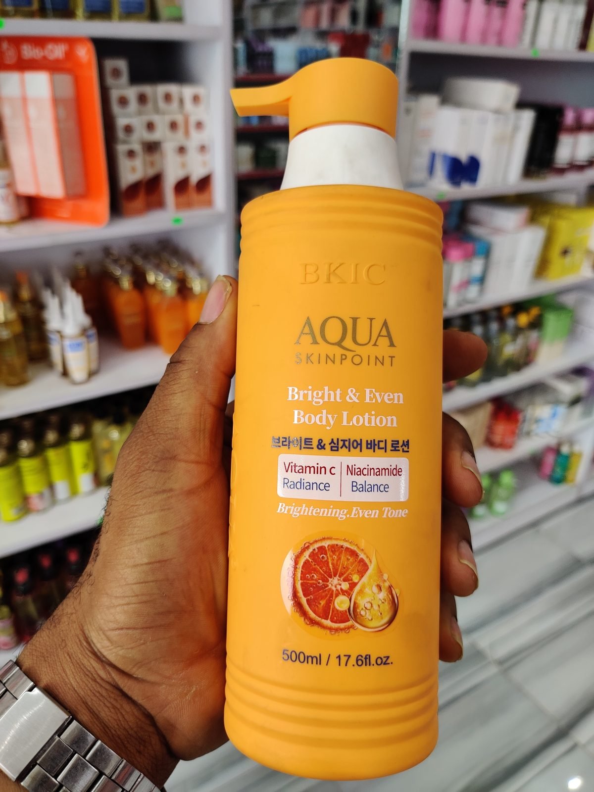BKIC Aqua Skinpoint Bright & Even Body Lotion, Vitamin C + Niacinamide 500ml