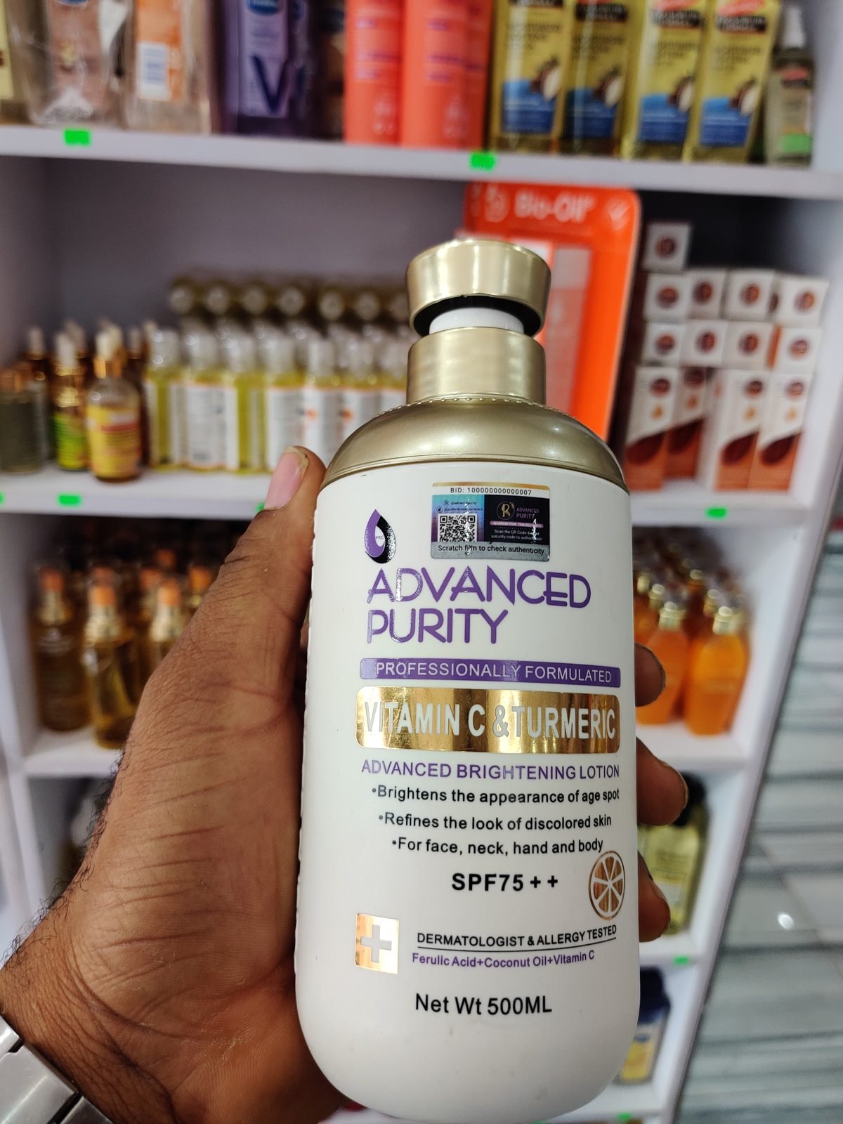 Advanced Purity Vitamin C & Turmeric Advanced Brightening Lotion, SPF75++ 500ml