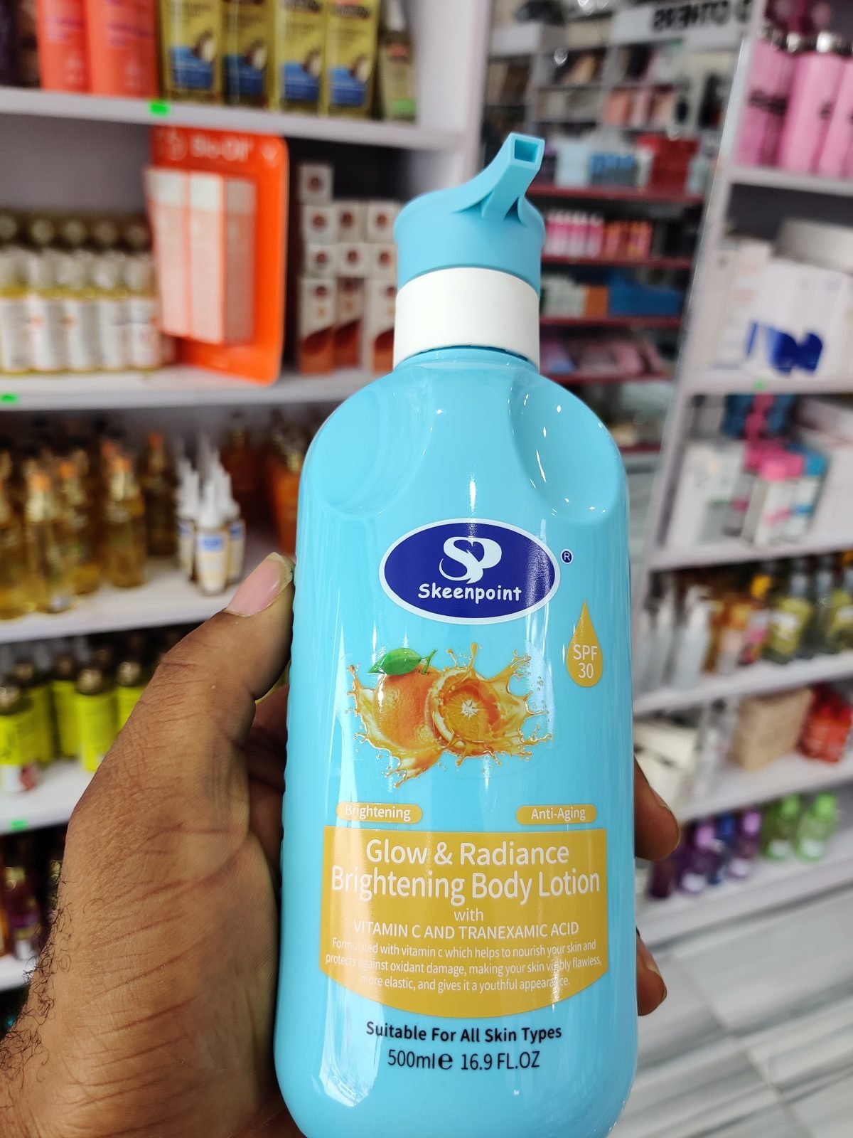 SP Skeenpoint Glow & Radiance Brightening Body Lotion, Vitamin C and Tranexamic Acid, SPF30 500ml