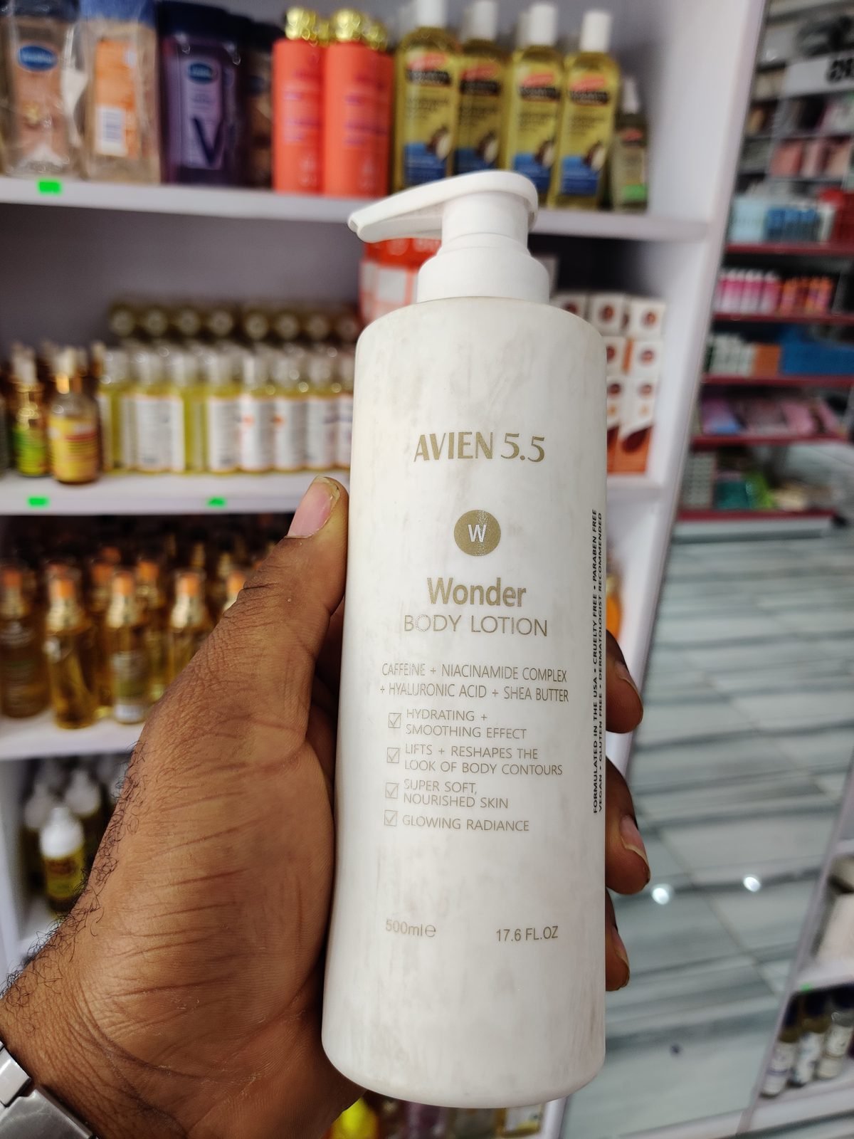 Avien 5.5 Wonder Body Lotion, Caffeine+Niacinamide Complex+Hyaluronic Acid+Shea Butter 500ml