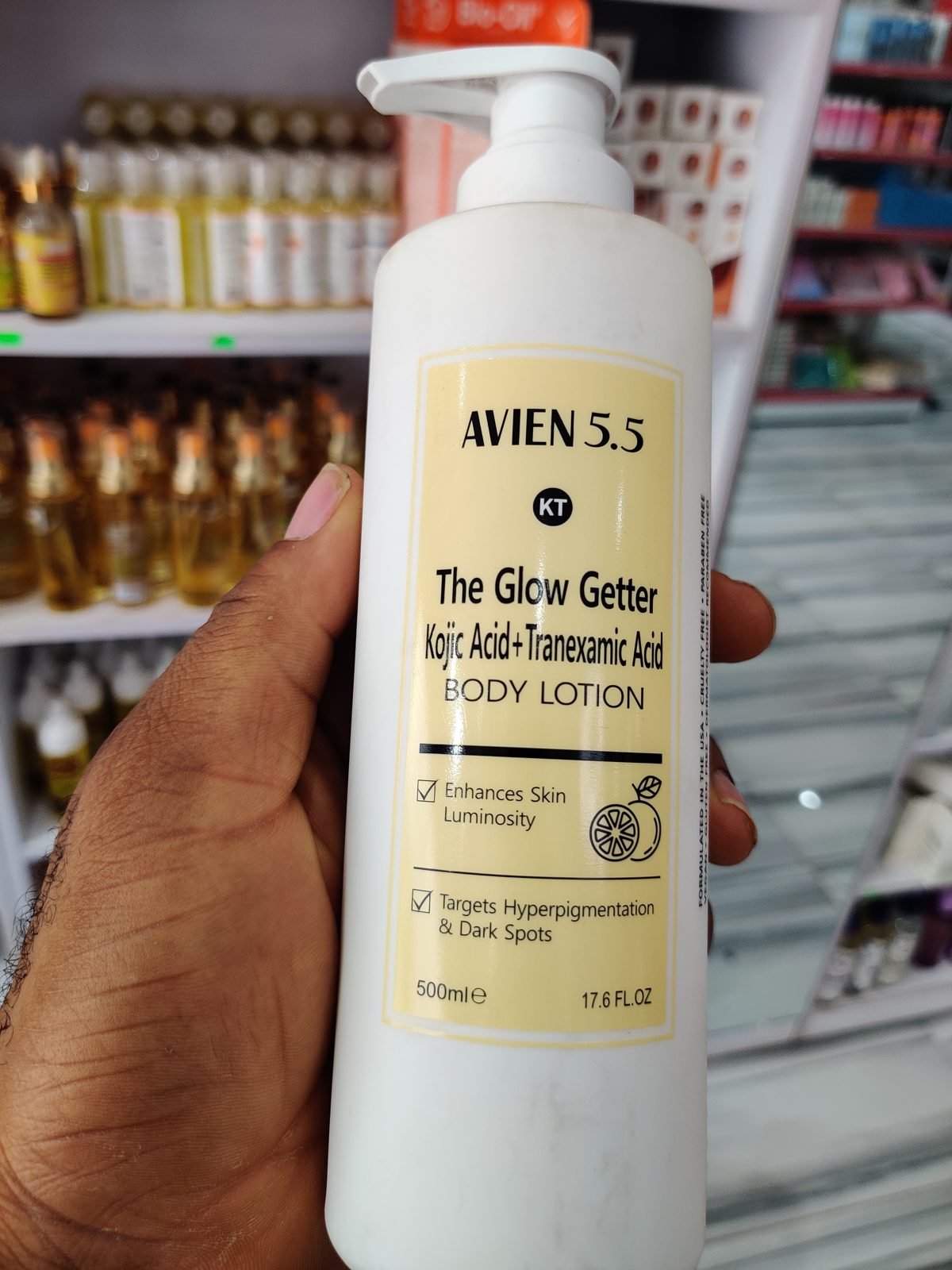 Avien 5.5 KT The Glow Getter, Kojic Acid + Tranexamic Acid Body Lotion 500ml