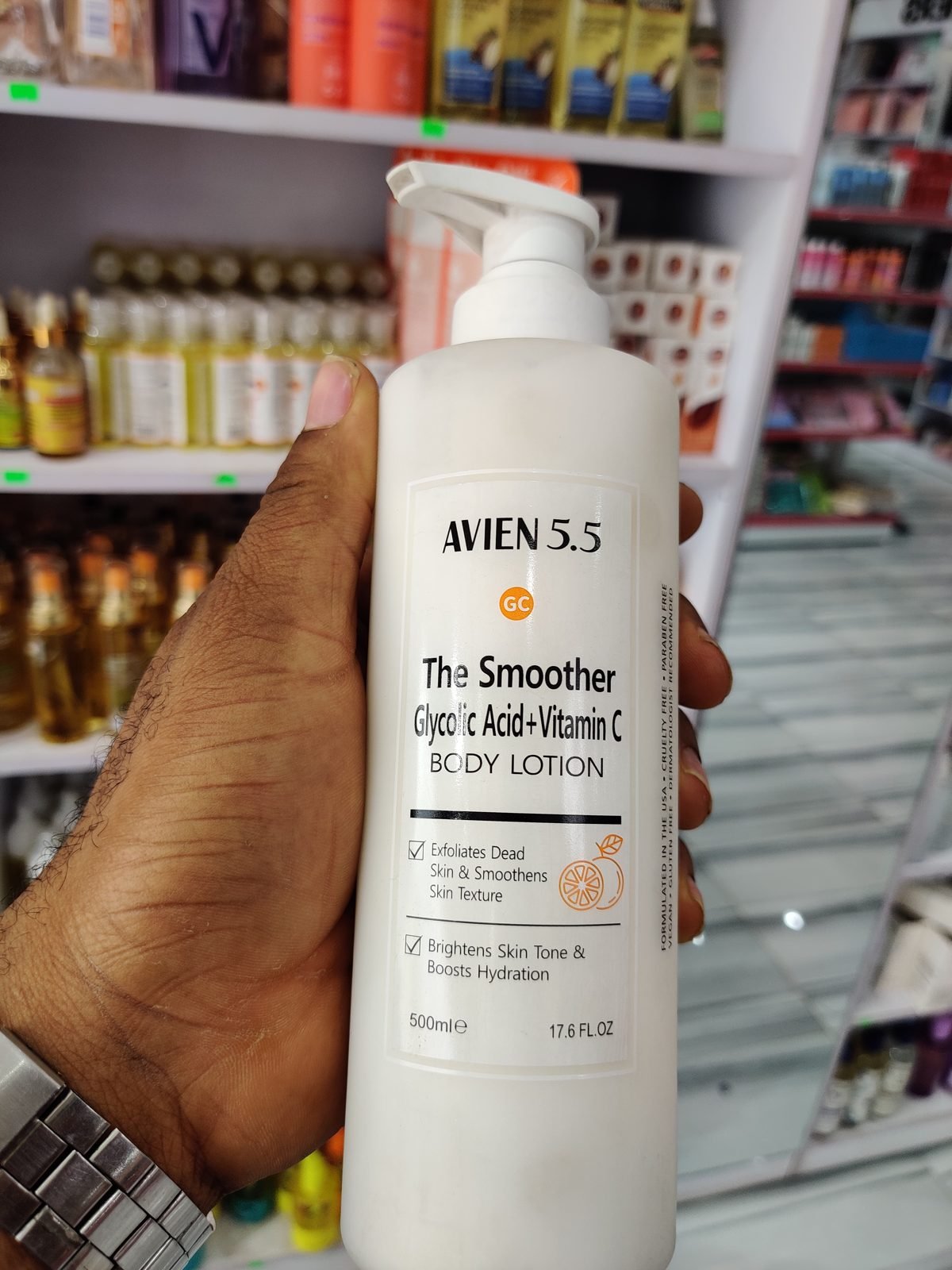 Avien 5.5 GC The Smoother, Glycolic Acid + Vitamin C Body Lotion 500ml