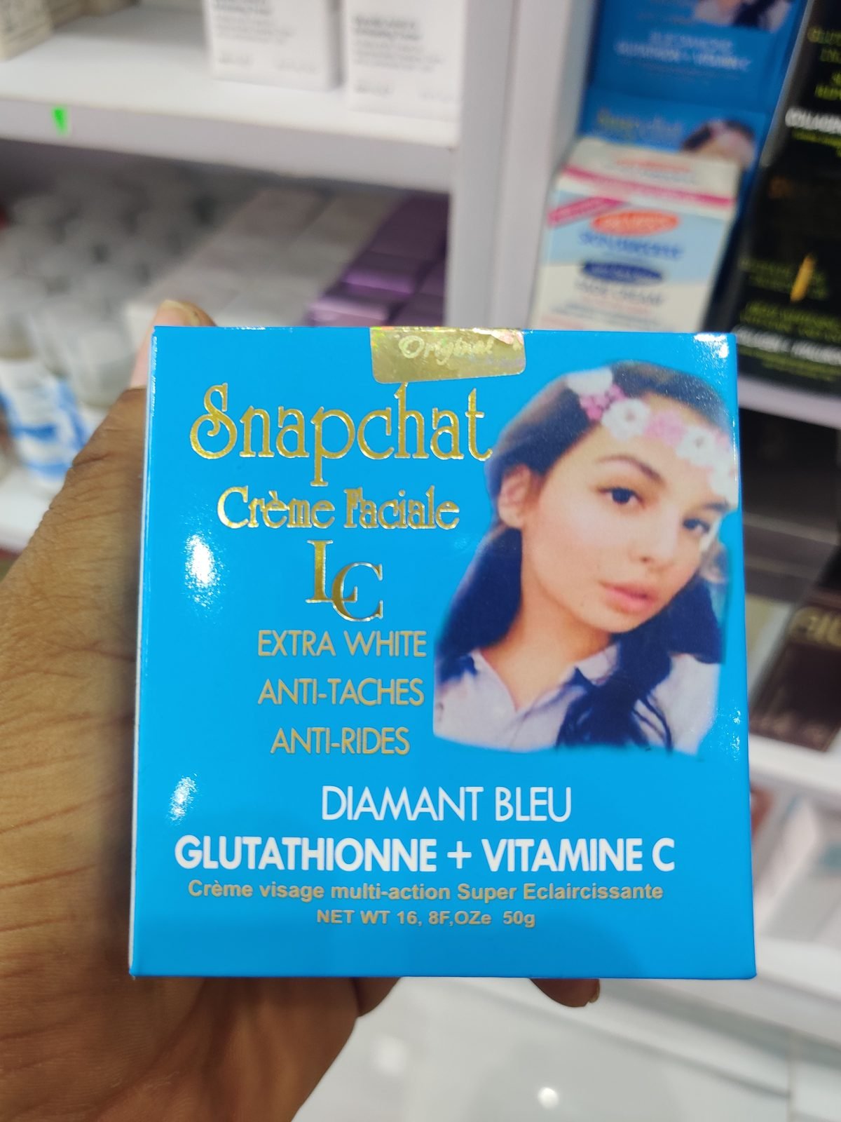 Snapchat Creme Faciale LC Diamant Bleu (Glutathionne + Vitamine C) 50g