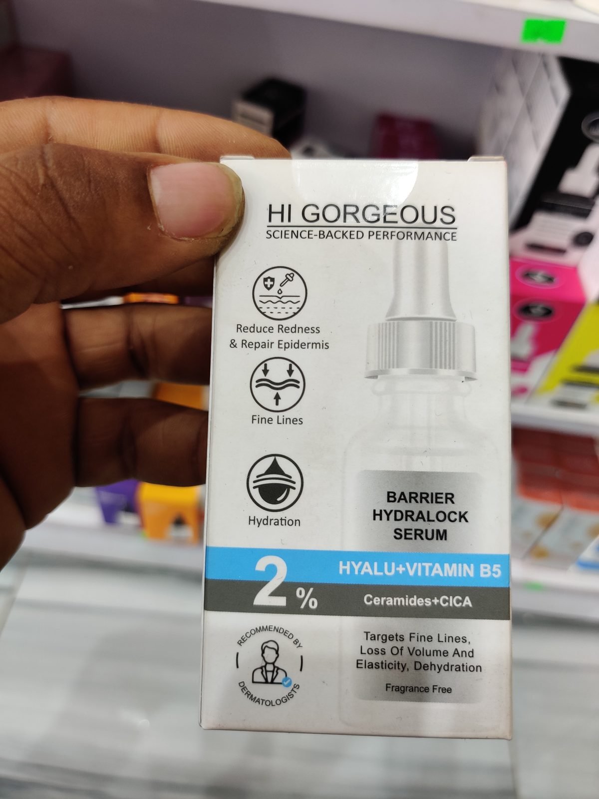 Hi Gorgeous Barrier Hydralock Serum, 2% Hyalu+Vitamin B5, Ceramides+Cica