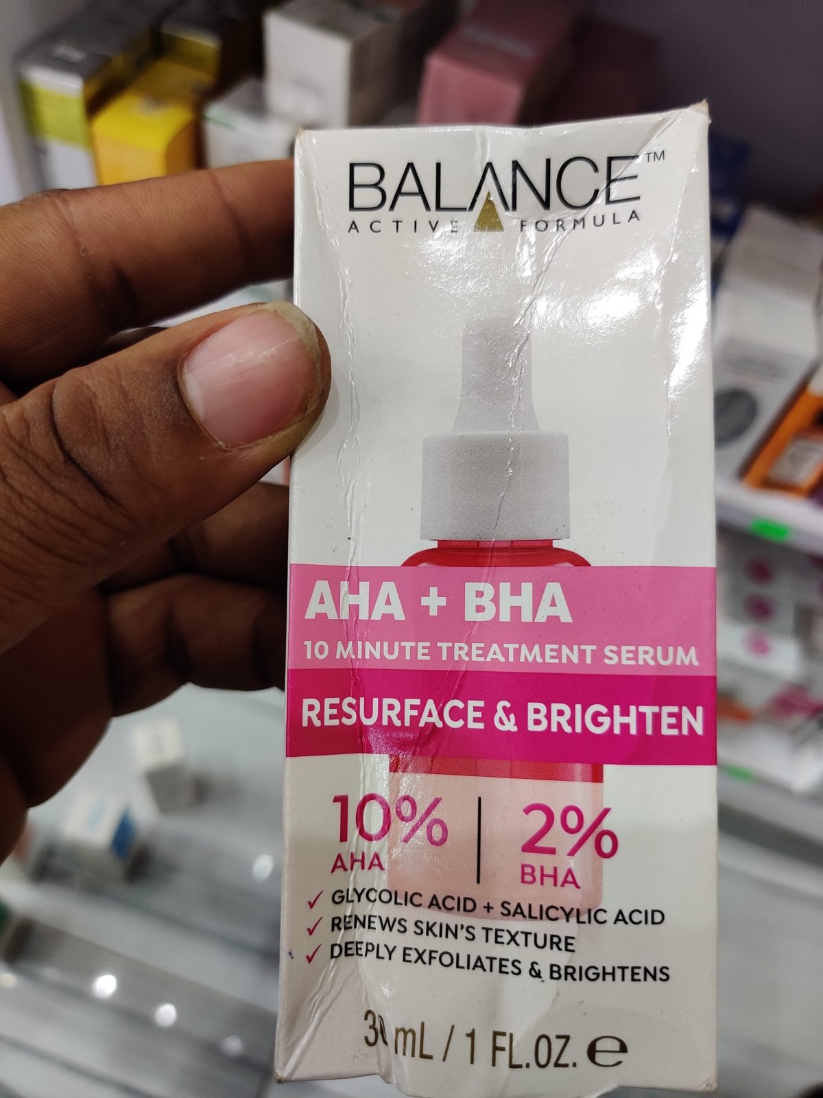 Balance Active Formula AHA + BHA 10 Minute Treatment Serum, Resurface & Brighten, 10% AHA/2% BHA (Glycolic + Salicylic Acid) 30ml