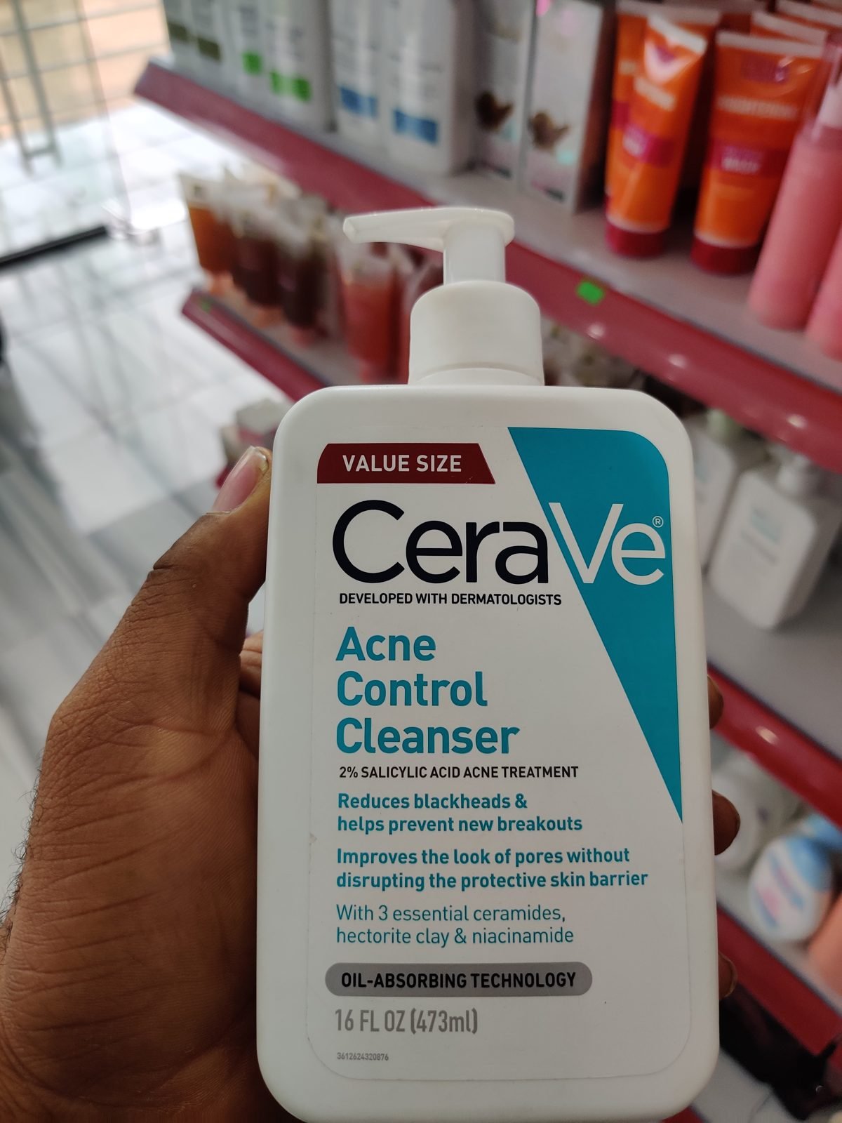 CeraVe Acne Control Cleanser, Value Size, 2% Salicylic Acid Acne Treatment 16 fl oz / 473ml