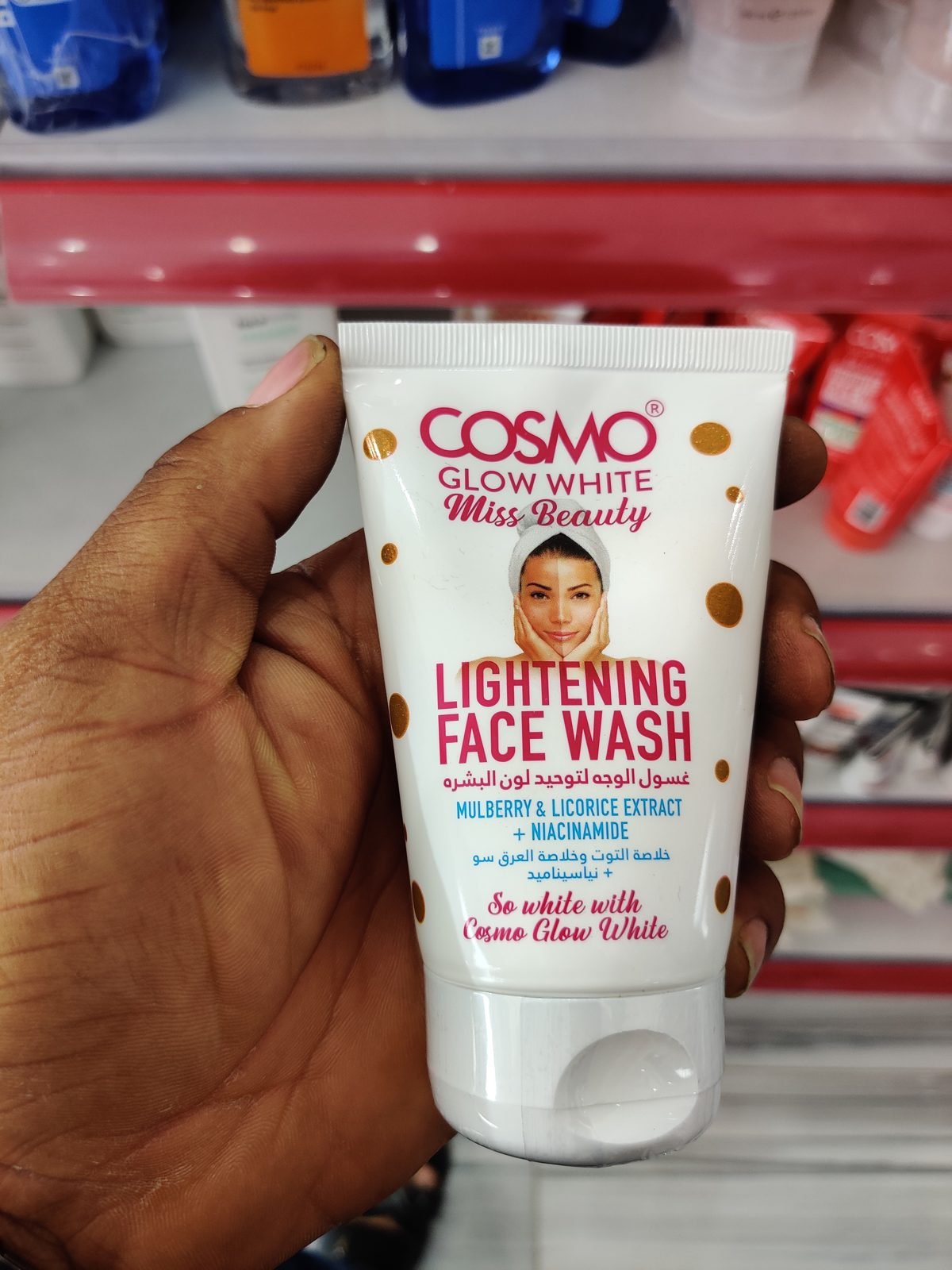 Cosmo Glow White Miss Beauty Lightening Face Wash, Mulberry & Licorice Extract + Niacinamide