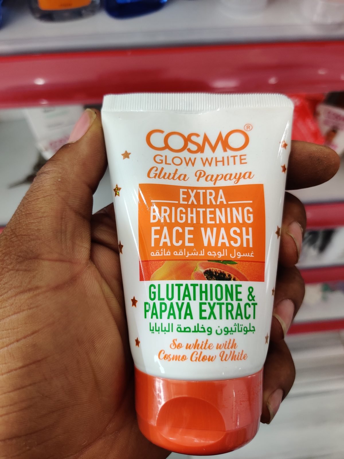 Cosmo Glow White Gluta Papaya Extra Brightening Face Wash, Glutathione & Papaya Extract