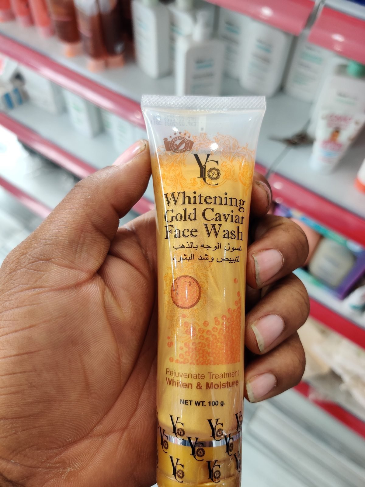 YC Whitening Gold Caviar Face Wash, Rejuvenate Treatment, Whiten & Moisture 100g