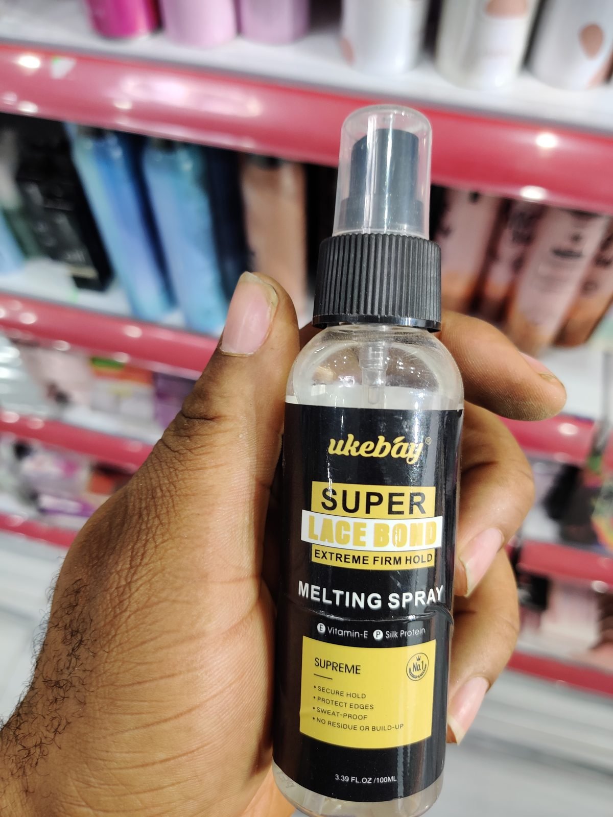 ukebay Super Lace Bond Extreme Firm Hold Melting Spray 3.39 fl oz / 100 ml