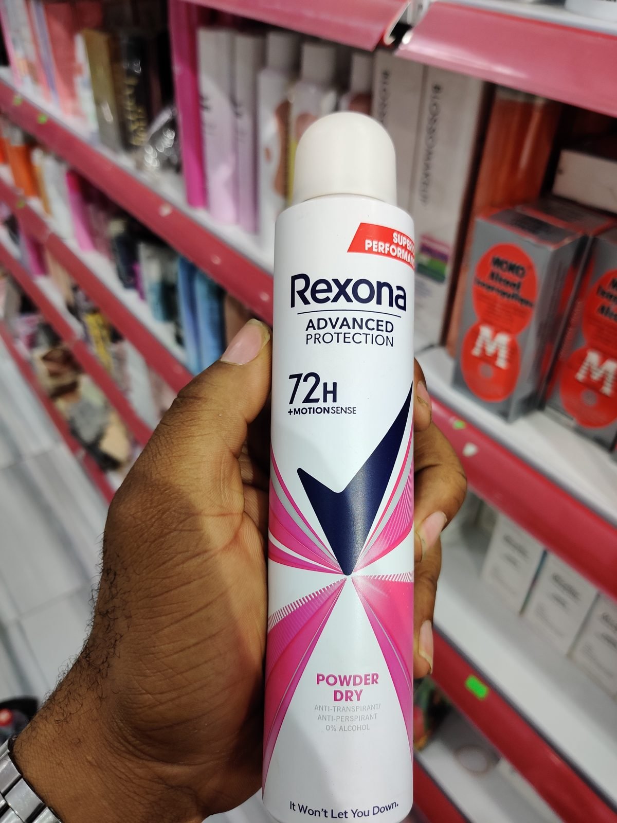 Rexona Advanced Protection 72H +MotionSense, Powder Dry, Anti-transpirant/Anti-perspirant 0% Alcohol