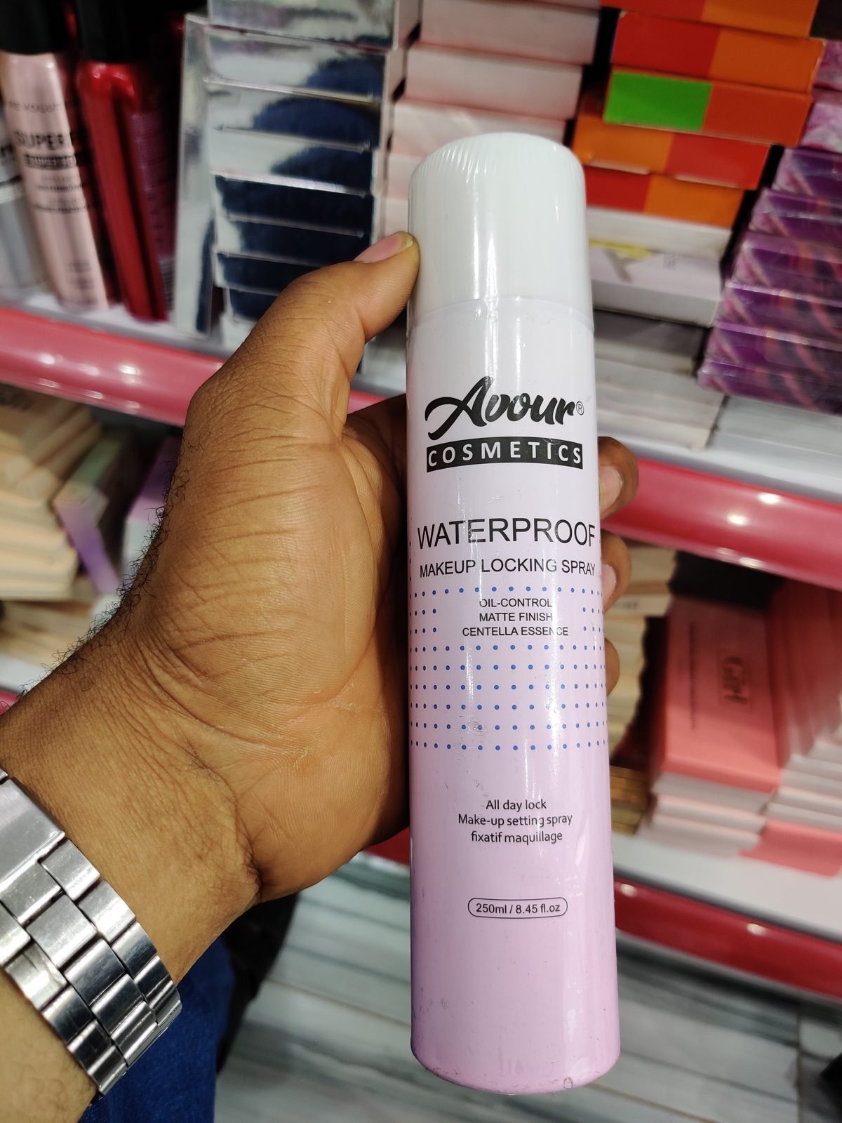 Avour Cosmetics Waterproof Makeup Locking Spray, Oil-Control Matte Finish, Centella Essence 250ml