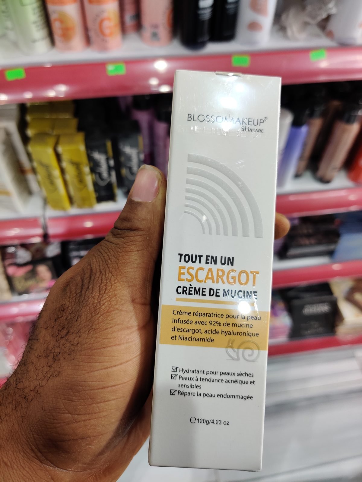 Blossomakeup Skincare Tout en un Escargot Creme de Mucine (All-in-one Snail Mucin Cream), 92% snail mucin, hyaluronic acid, niacinamide 120g / 4.23 oz