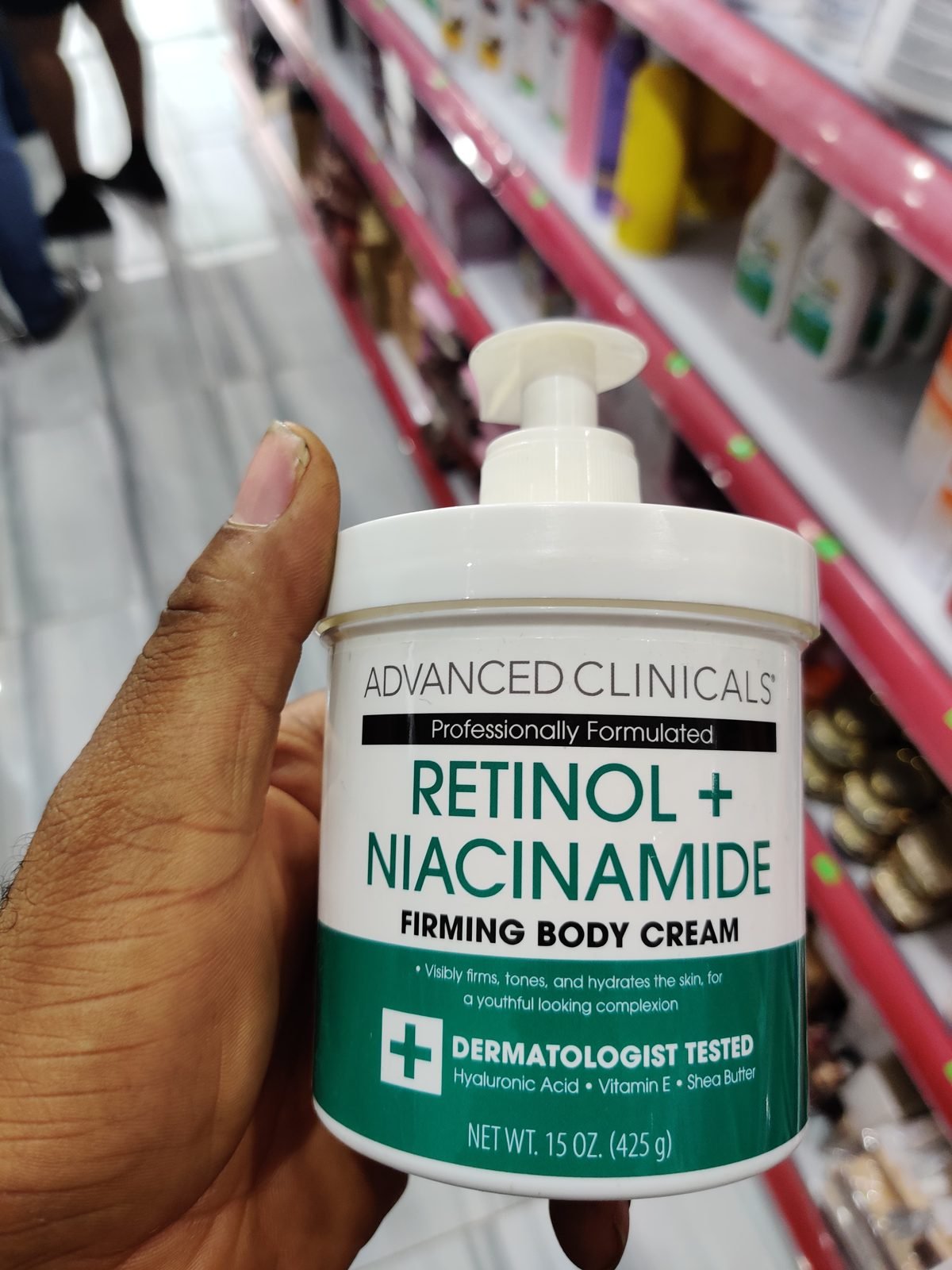 Advanced Clinicals Retinol + Niacinamide Firming Body Cream, Hyaluronic Acid, Vitamin E, Shea Butter 15 OZ (425g)