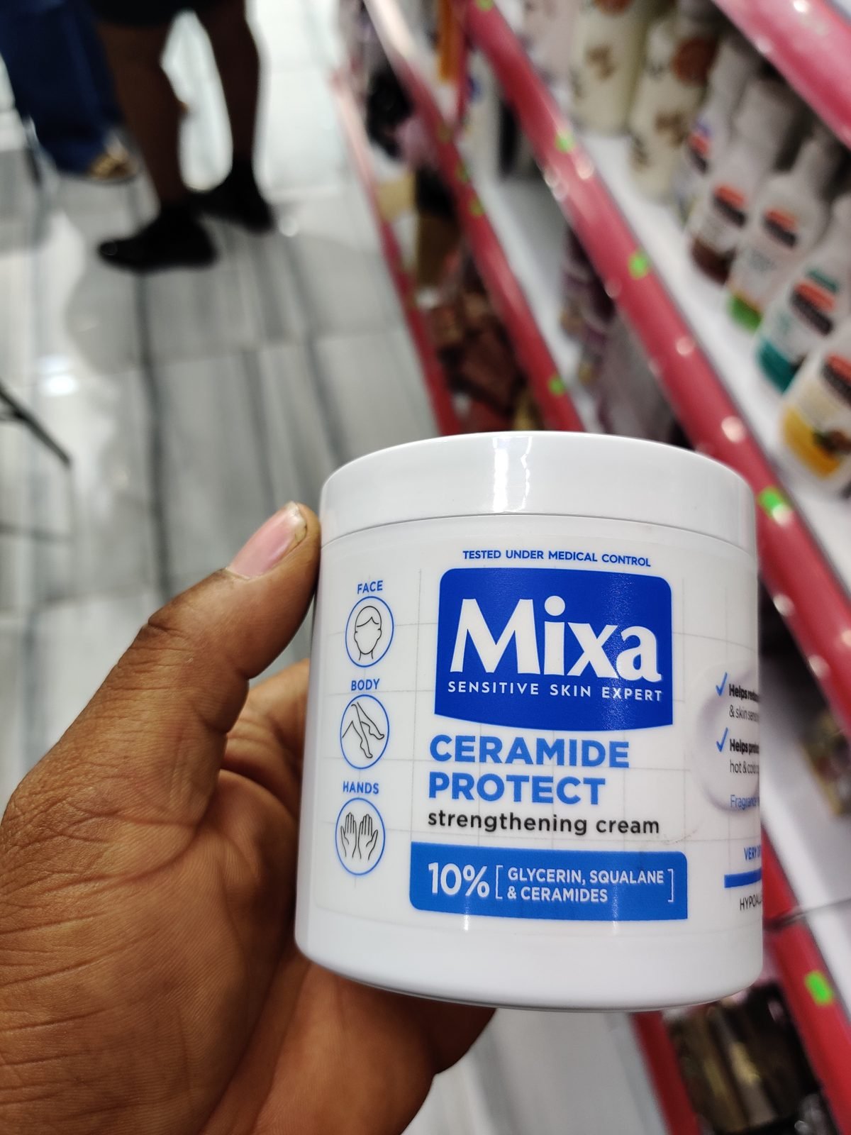 Mixa (Sensitive Skin Expert) Ceramide Protect, Strengthening Cream, 10% Glycerin, Squalane & Ceramides