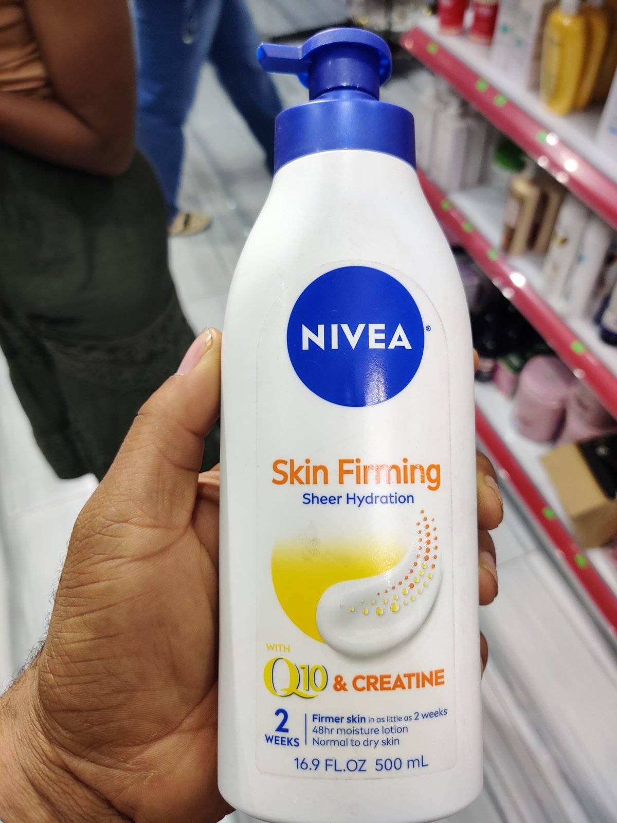 Nivea Skin Firming Sheer Hydration with Q10 & Creatine, Normal to dry skin, firmer skin in 2 weeks 16.9 FL.OZ / 500 mL