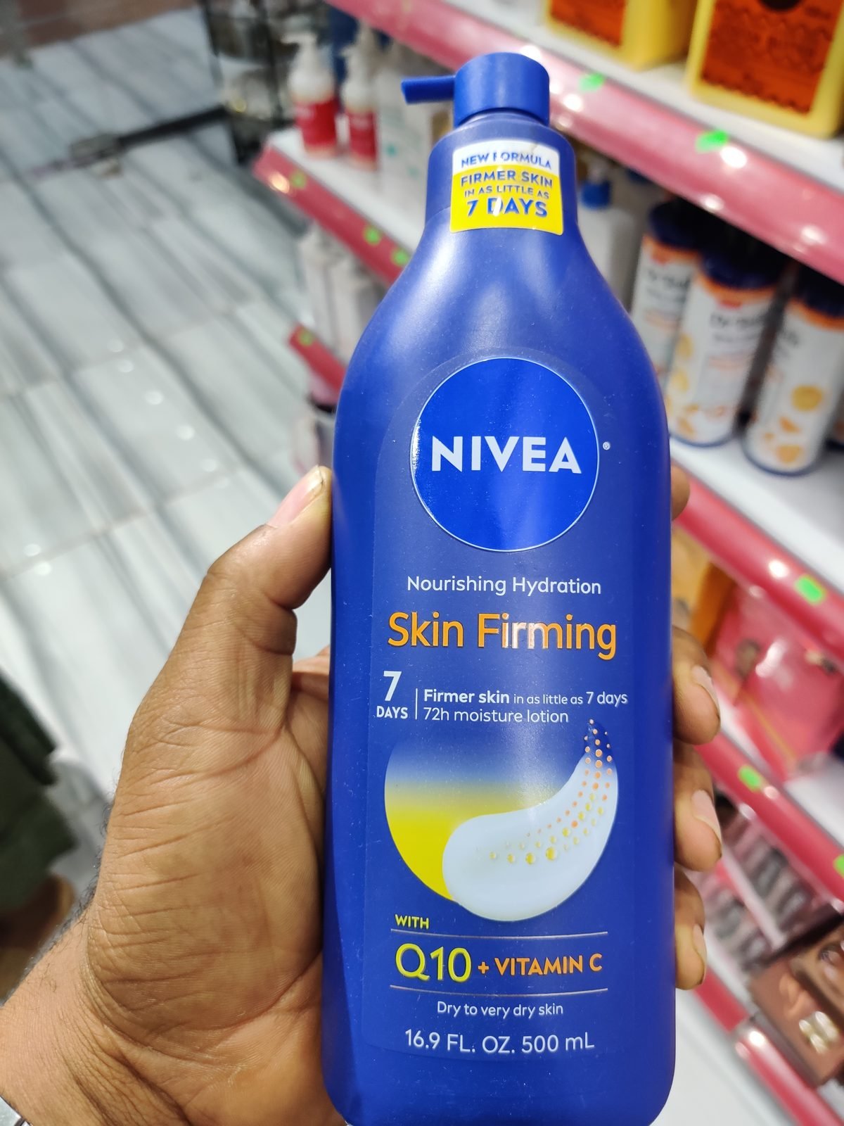 Nivea Nourishing Hydration Skin Firming with Q10 + Vitamin C, Dry to very dry skin, firmer skin in 7 days, 72h moisture 16.9 FL. OZ. / 500 mL