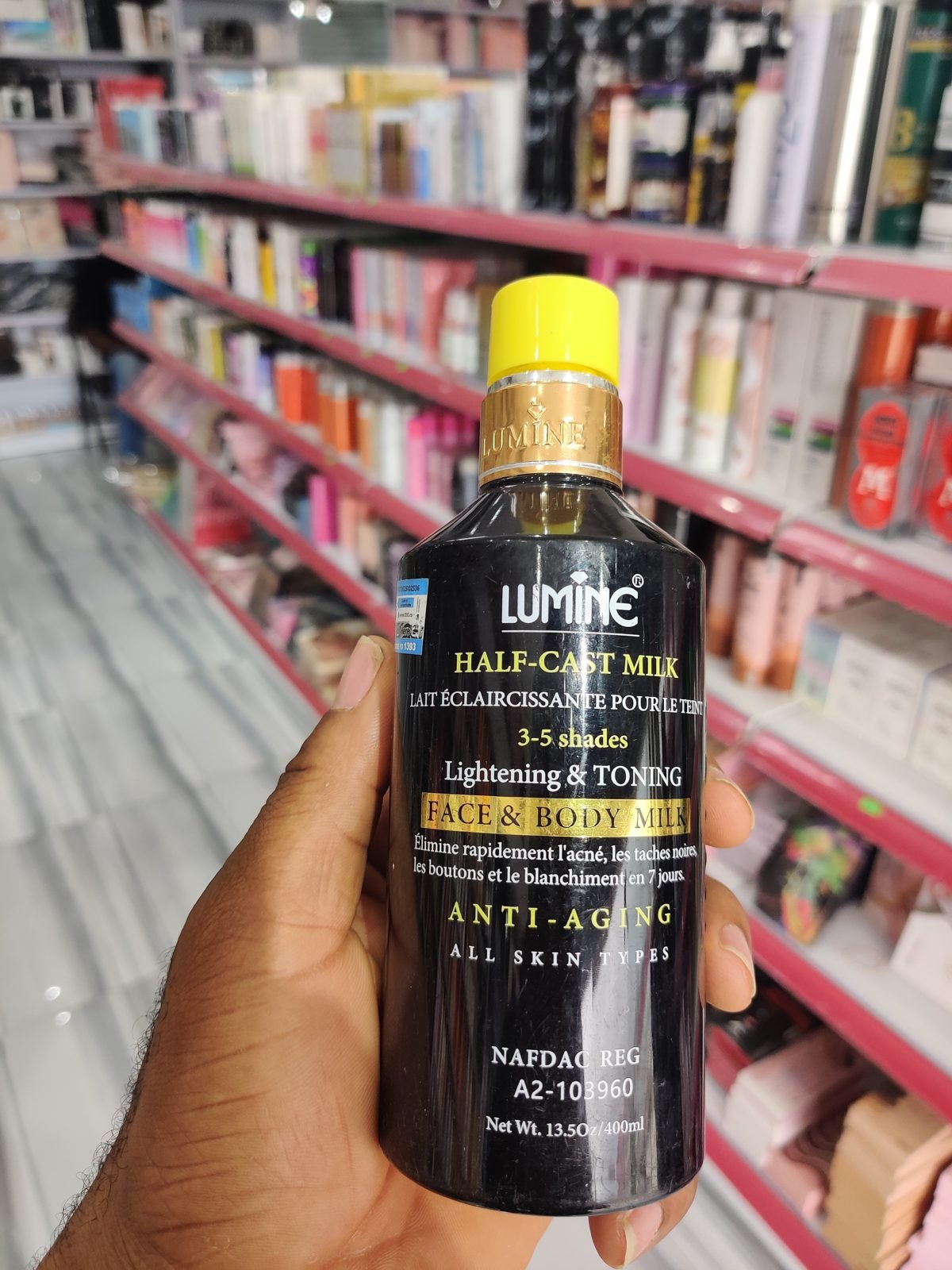Lumine Half-Cast Milk, Lightening & Toning Face & Body Milk, 3-5 shades, Anti-Aging 13.5Oz / 400ml