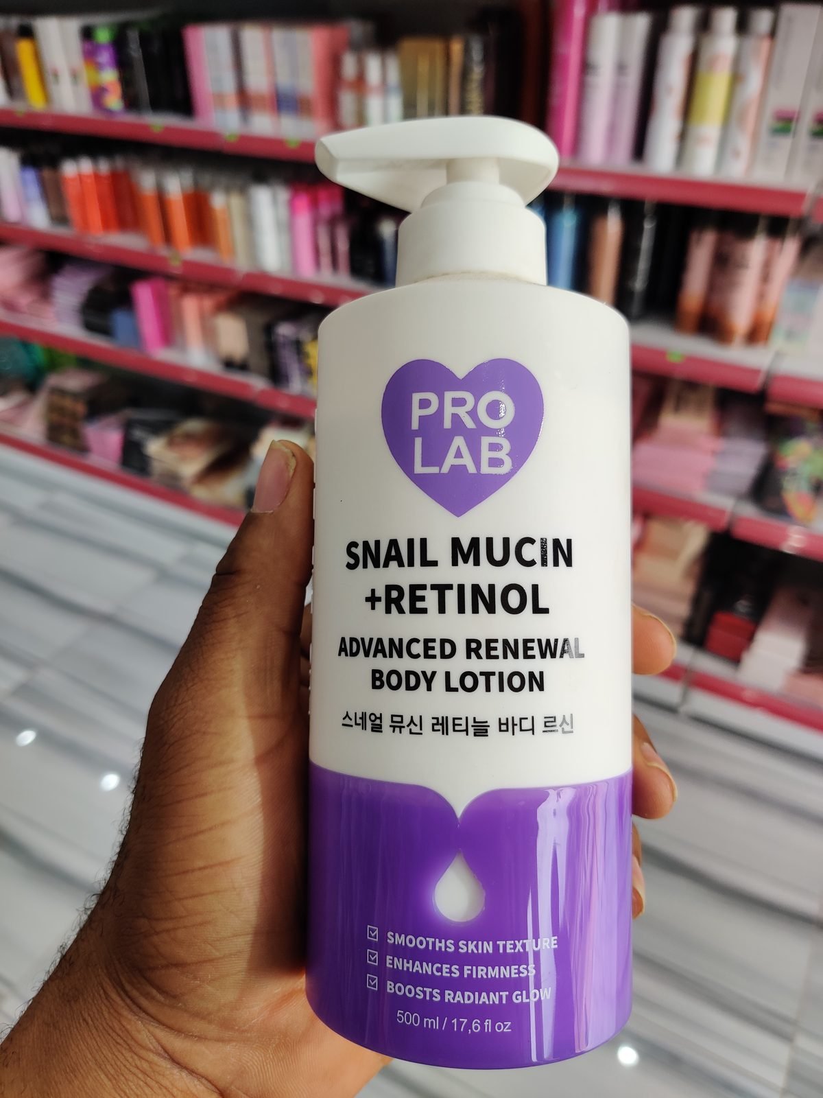 ProLab Snail Mucin + Retinol, Advanced Renewal Body Lotion, Smooths Skin Texture+Enhances Firmness+Boosts Radiant Glow 500ml / 17.6fl.oz