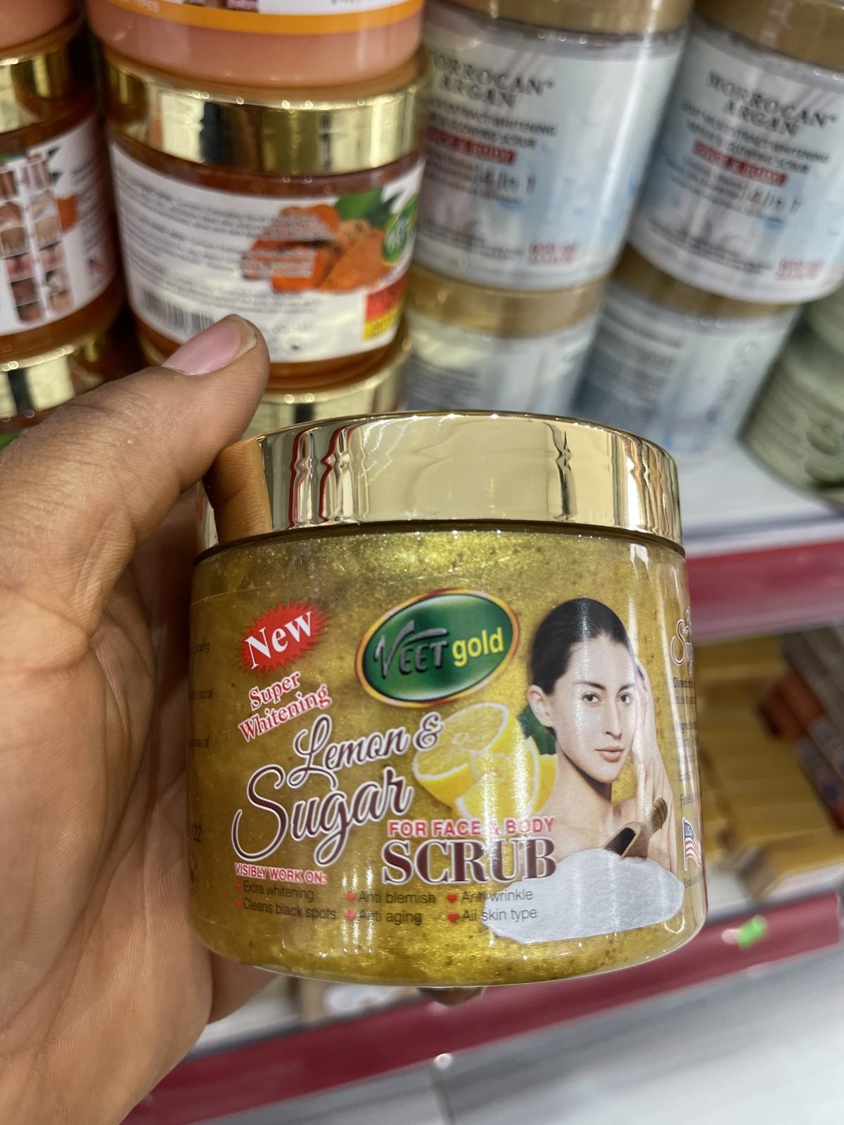 Veet Gold Super Whitening Lemon & Sugar Scrub for Face & Body