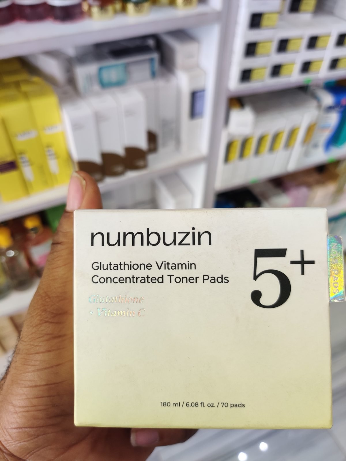 numbuzin 5+ Glutathione Vitamin Concentrated Toner Pads 180 ml / 6.08 fl.oz / 70 pads